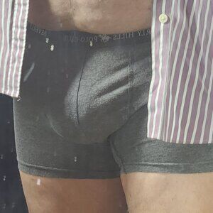 Beverly Hills Polo Club 2pk Black and Grey Cotton Span Poly Boxer Trunks Sz L 36